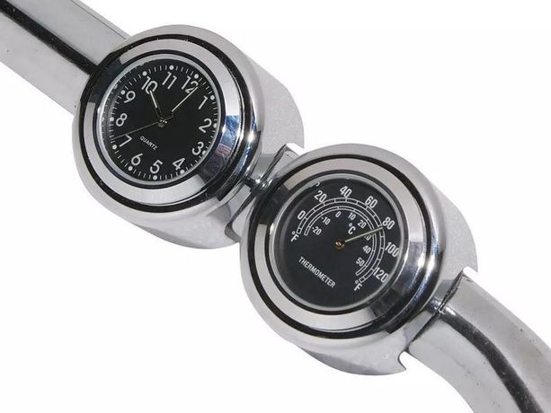 Zegarek termometr motocyklowy chromowany