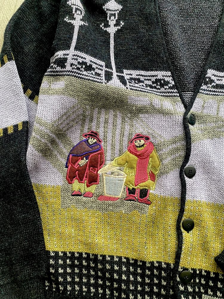 Vintage Coletti Studio 90’s cardigan meski z dzianinu