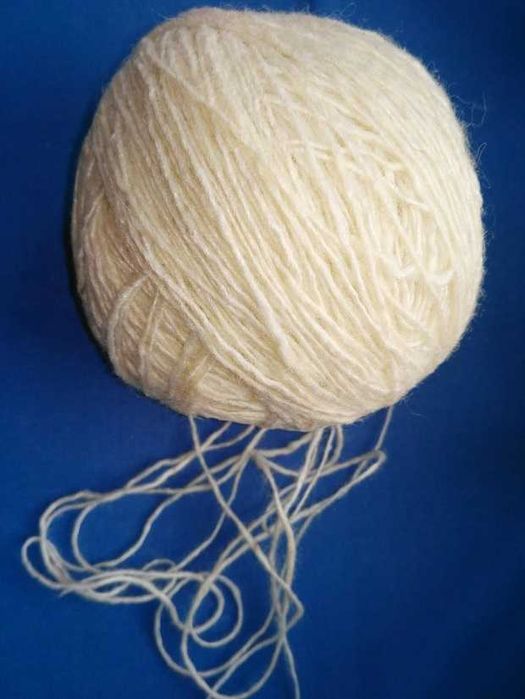 детская шапка шарф белая натуральная овечья  шерсть