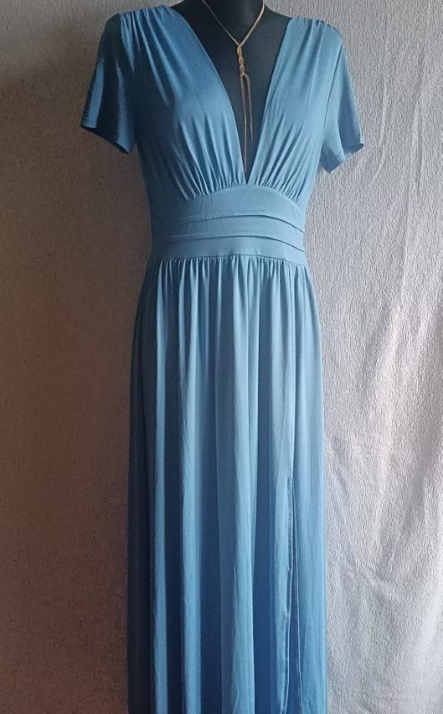Sukienka maxi błękitna Paris piękna L/XL