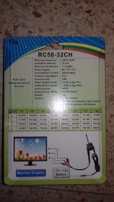Receptor de video 5.8 Ghz