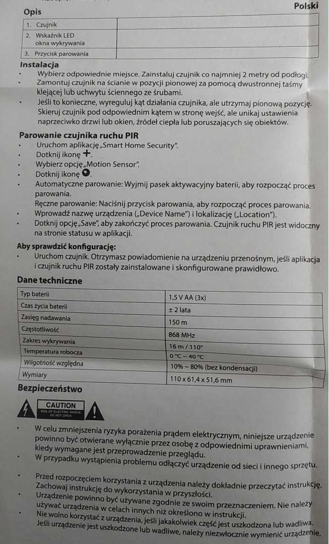 Bezprzewodowy czujnik ruchu König SAS-CLALMS10
