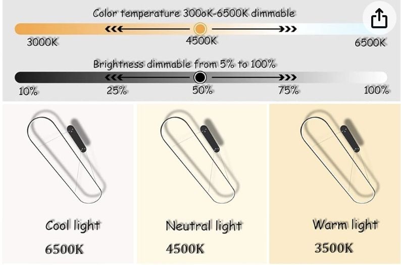 Lampa wisząca LED ściemnialna  z pilotem 100 cm nowa