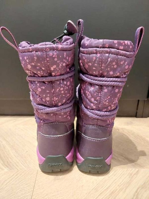 Fioletowe śniegowce Geox dziewczęce