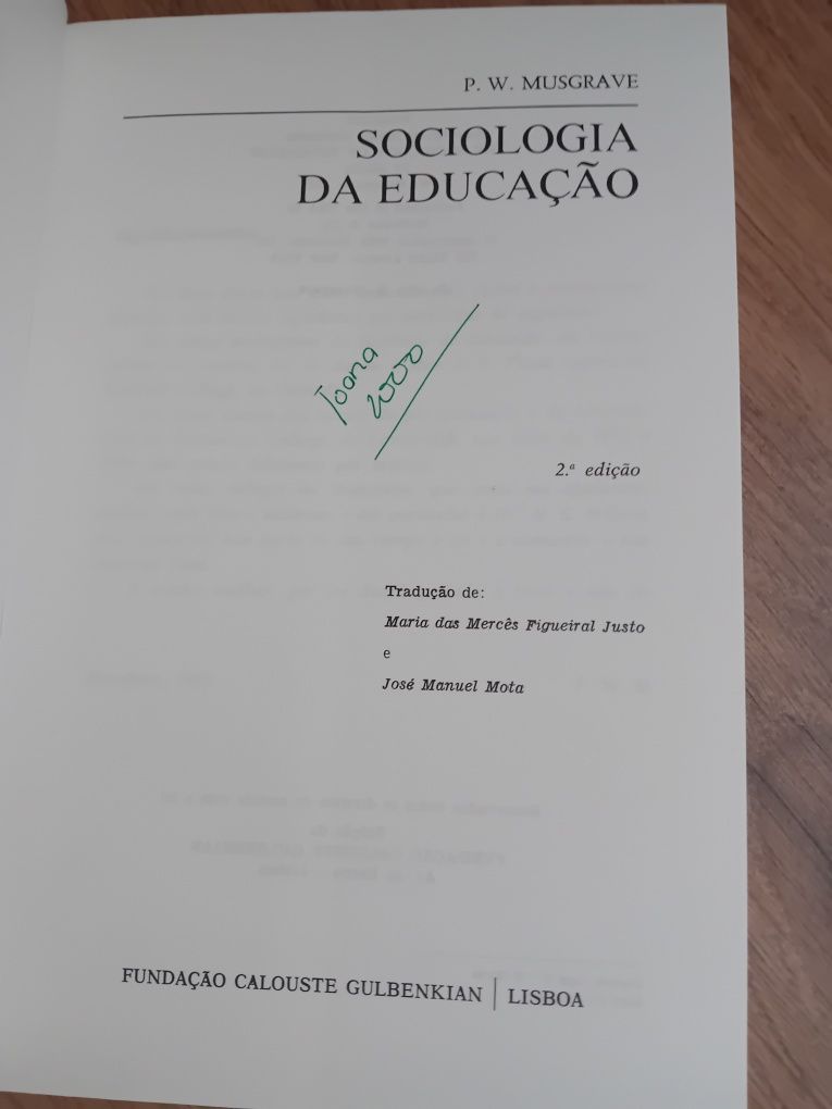 Sociologia da Educação - P. W. Musgrave
