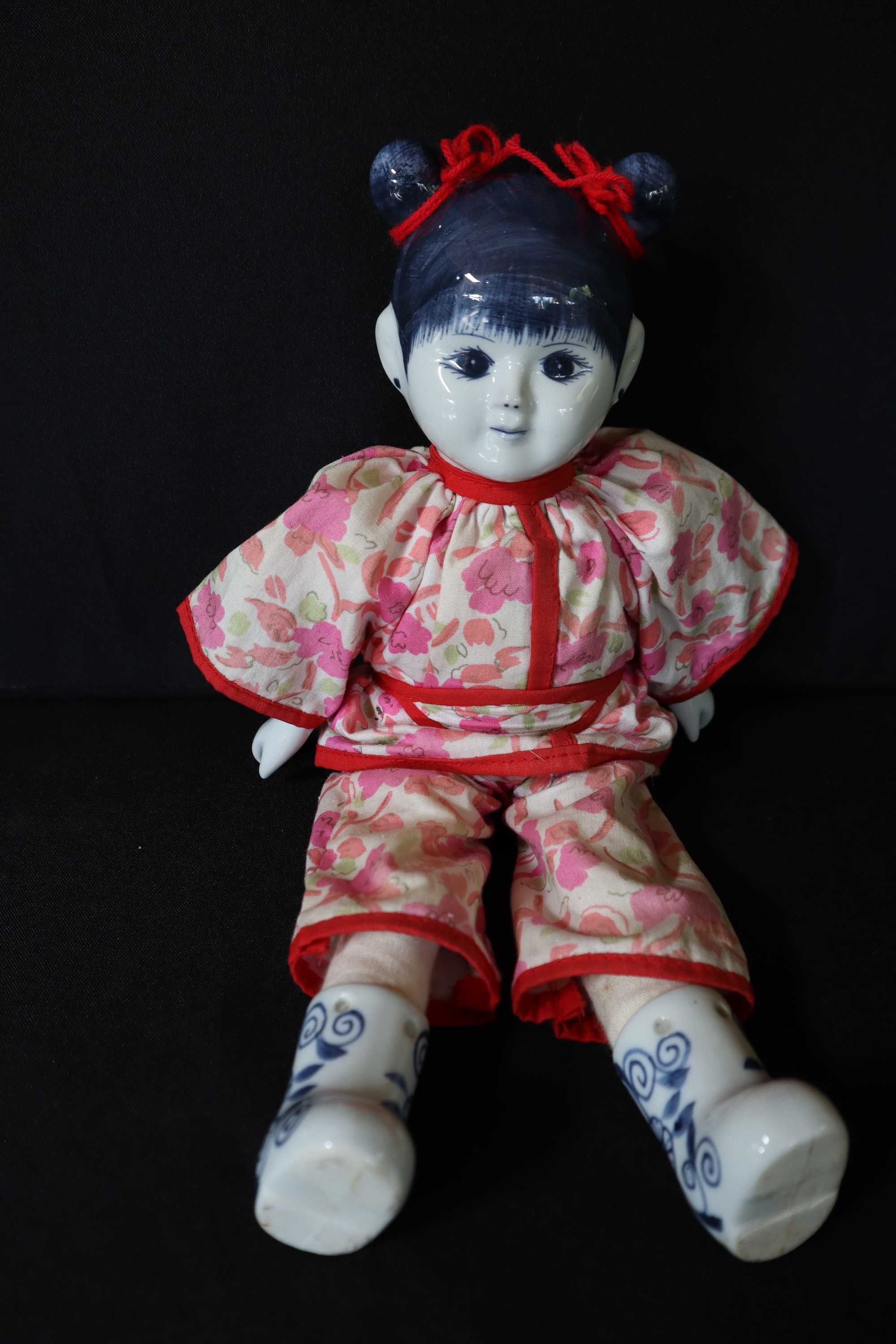 Vintage  kolekcjonerska porcelanowa lalka Chiny Japonia b090366