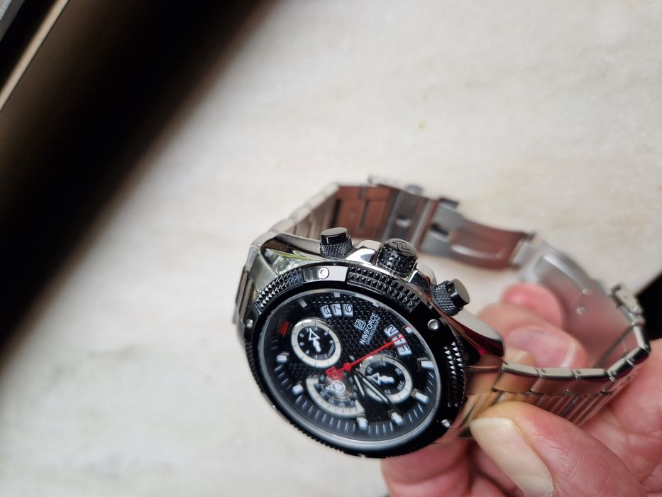 Relogio cronografo em aço inox top