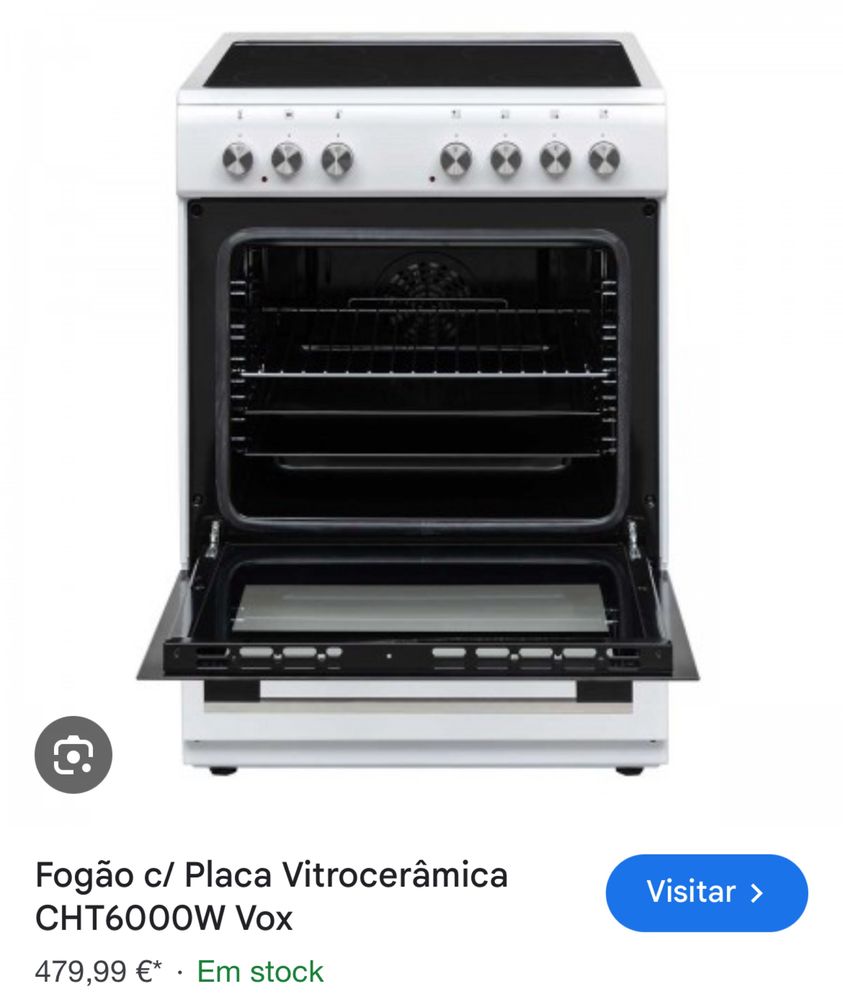 Fogão c/ placa Vitrocerâmica CHT6000W VOX