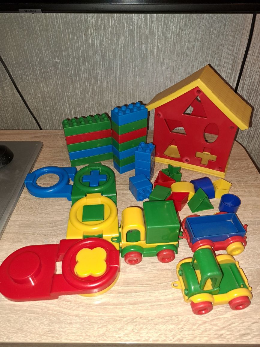 Zestaw Wader sorter klocki auta puzzle