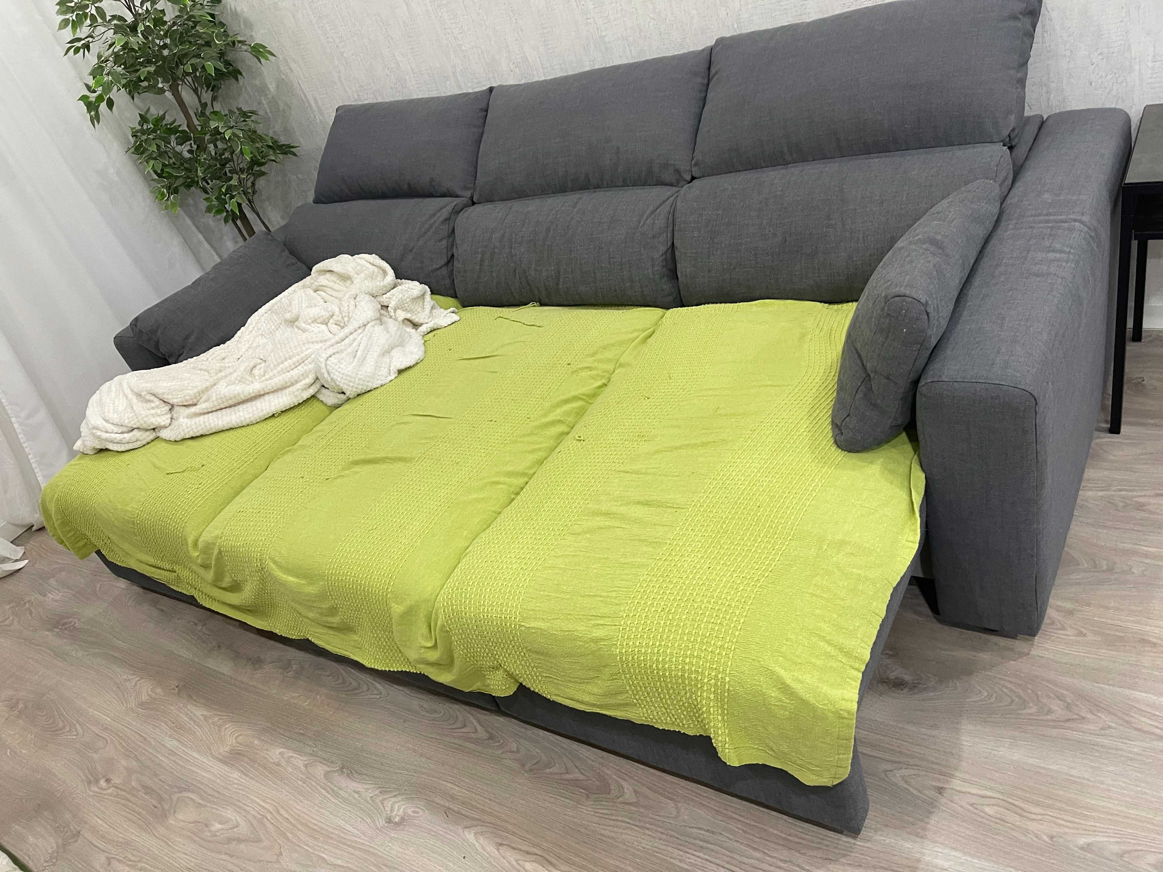 Sofá IKEA 3 lugares c/chaise longue, Hillared antracite