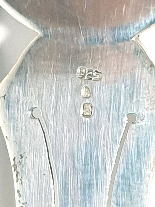 Raro marcador de páginas - prata portuguesa esmaltada-simbolo farmácia