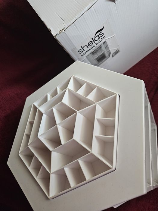 Organizer na kosmetyki biały obrotowy organizer 360 stopni