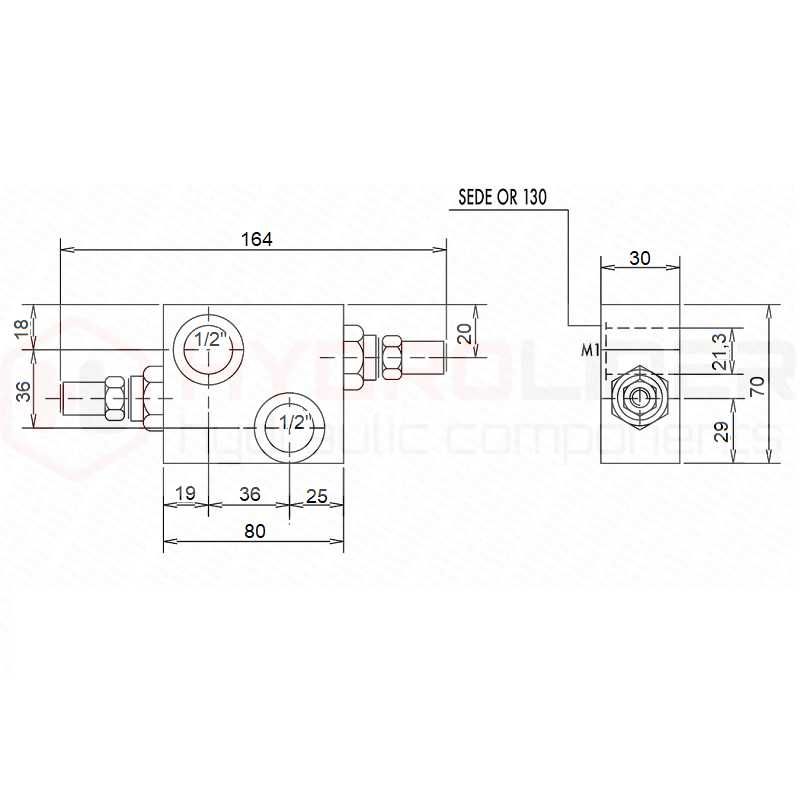 Zawór hydrauliczny do silnika owijarki vau 1/2 60l