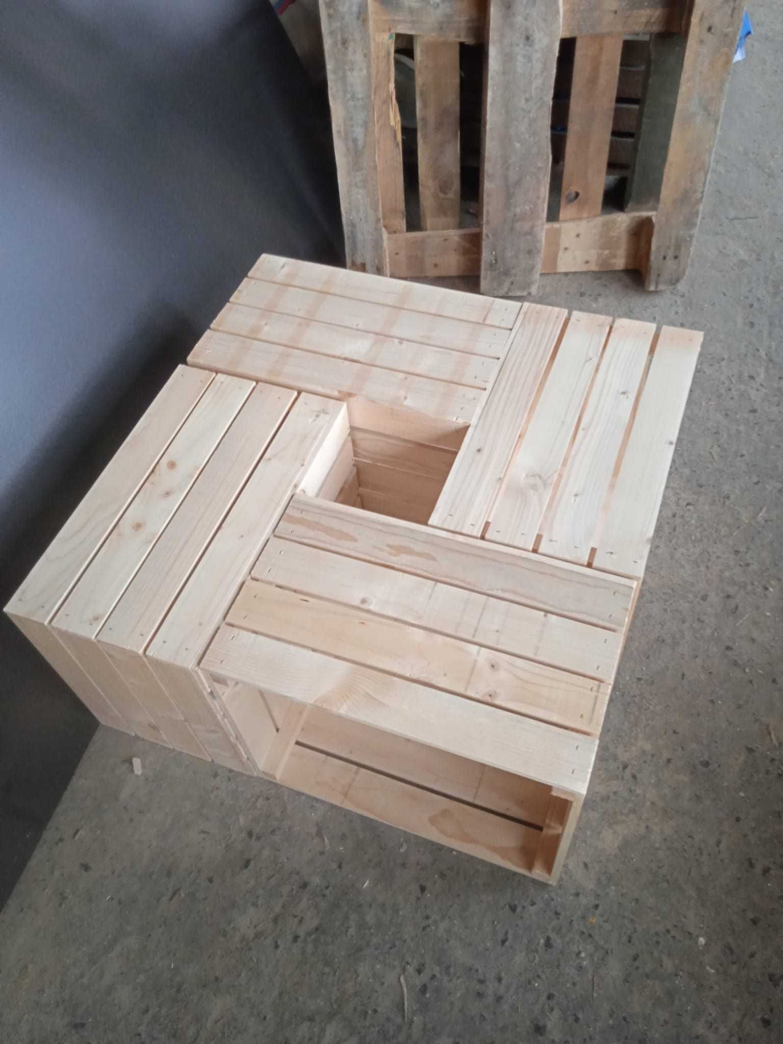 stolik ze skrzynek stolik skrzynka dekoracja 80x80x40 4 szt