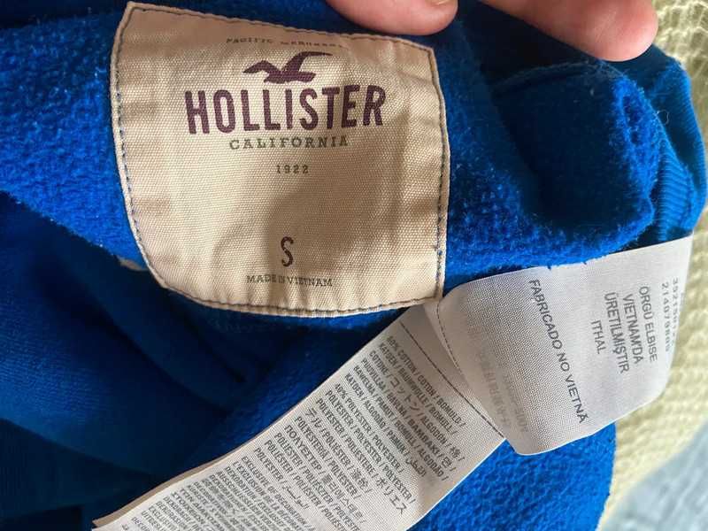 Hollister bluza sweter damski niebieski chaber nadruk basic