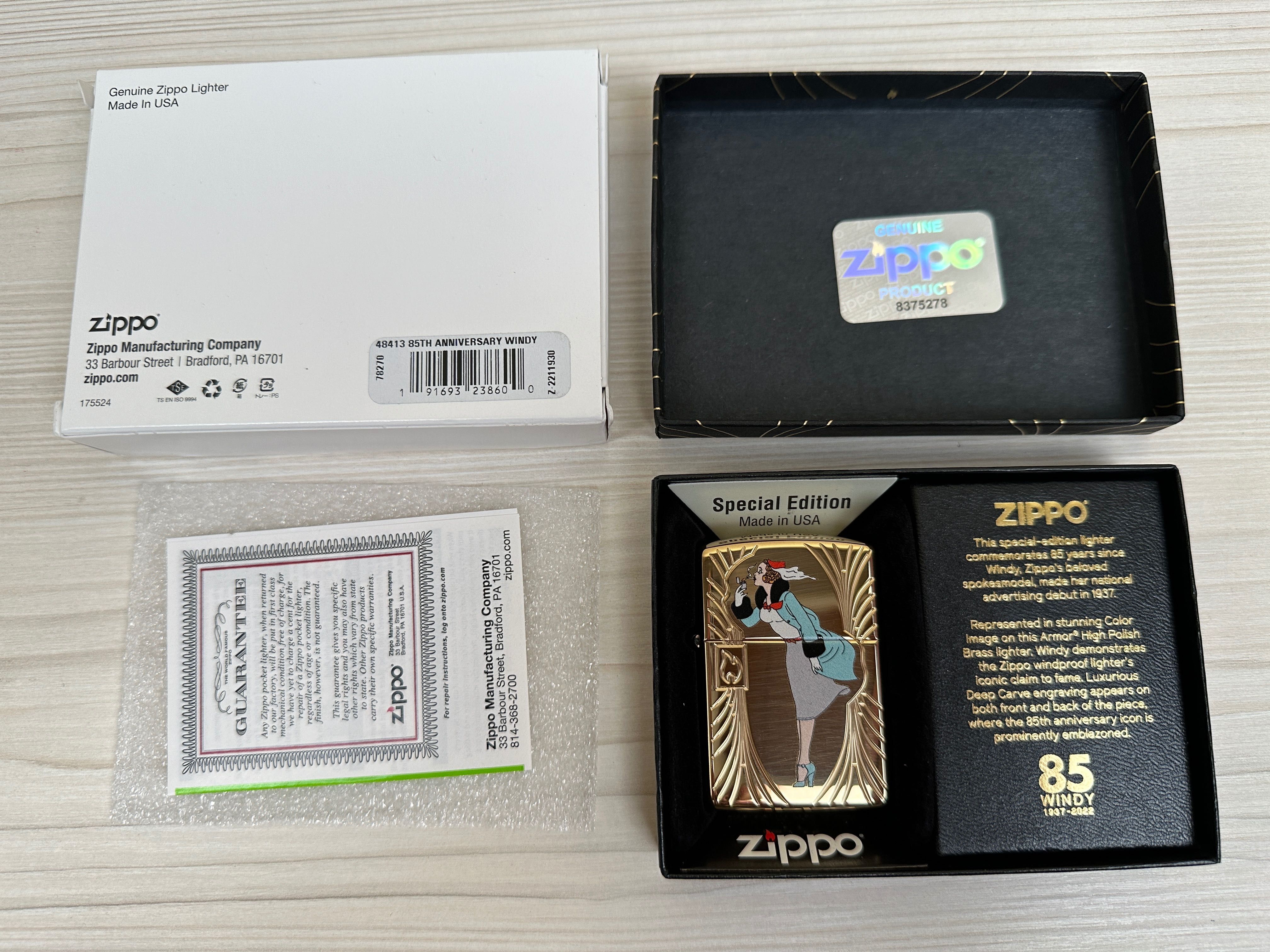 Зажигалка Zippo 48413 Windy 85th Anniversary Collectible HPolish Brass