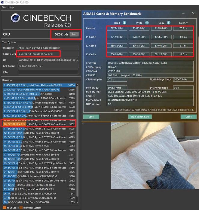 AMD Ryzen 5 8400F + B650 Материнська плата + 32 DDR5 Комплект AM5