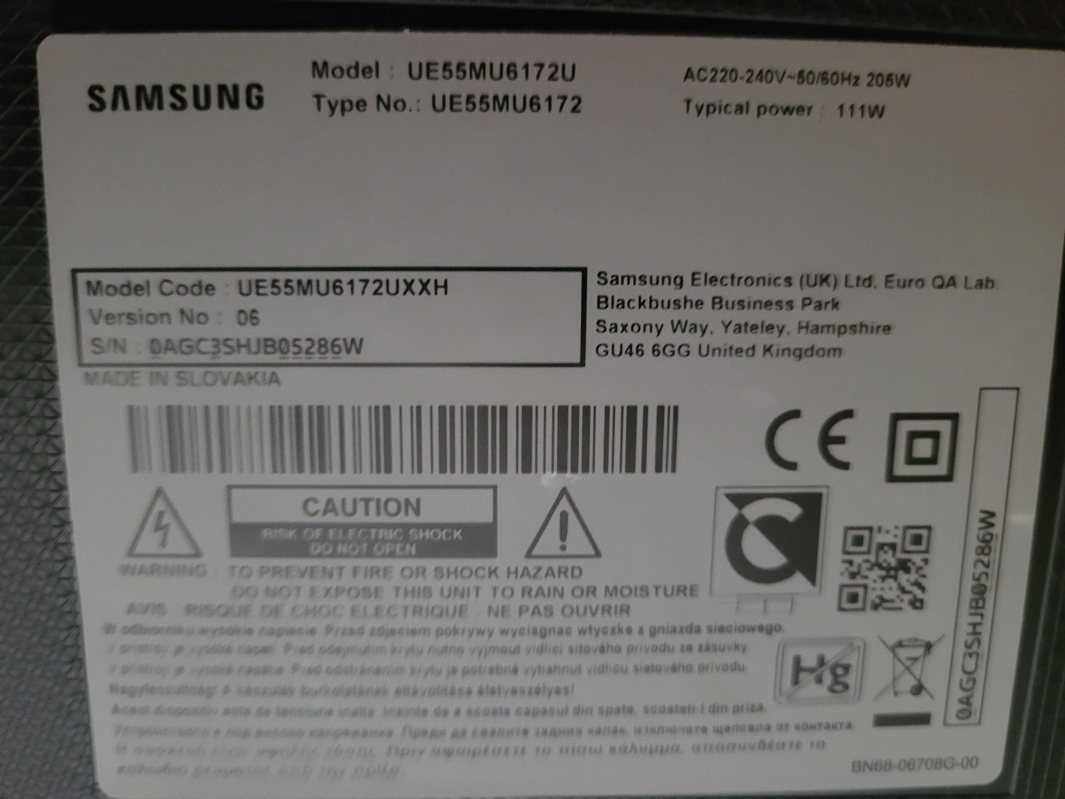 Telewizor Samsung UE55MU6172U Smart 55 cali