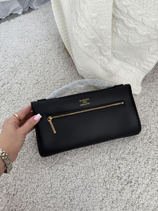 Сумка клатч Balenciaga Bel Air шкіра | чорна | золота фурнітура