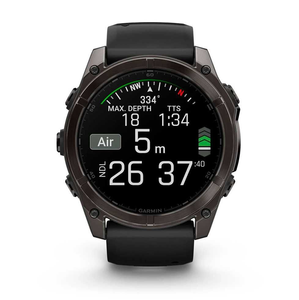 Garmin Fenix 8  AMOLED Sapphire 51мм з чорним силіконовим ремінцем
