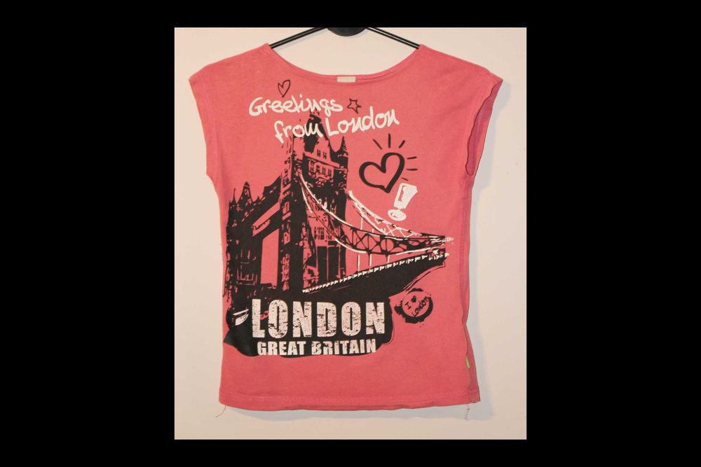 140 146 bluzeczka dziewczęca BONPRIX LONDON bluzka koszulka