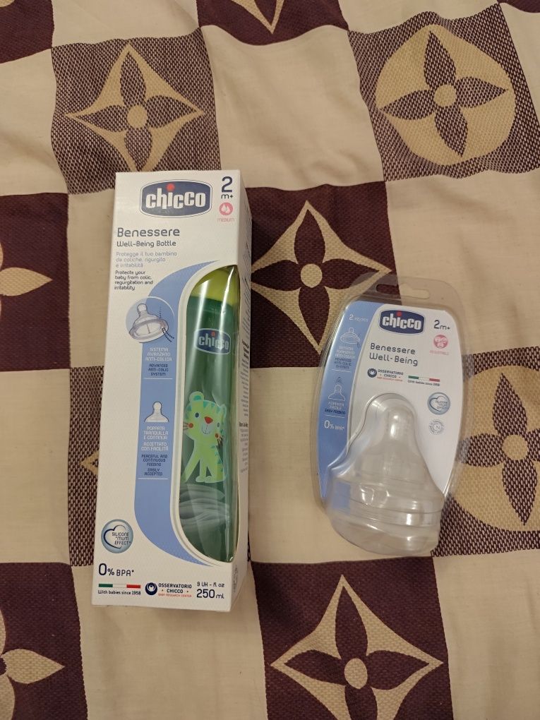 Бутылка бутылочка для кормления антиколиковая соска Avent chicco