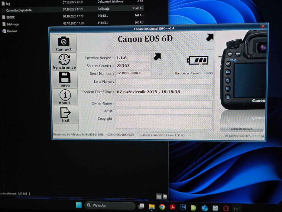 Zestaw Canon 6D plecak obiektywy