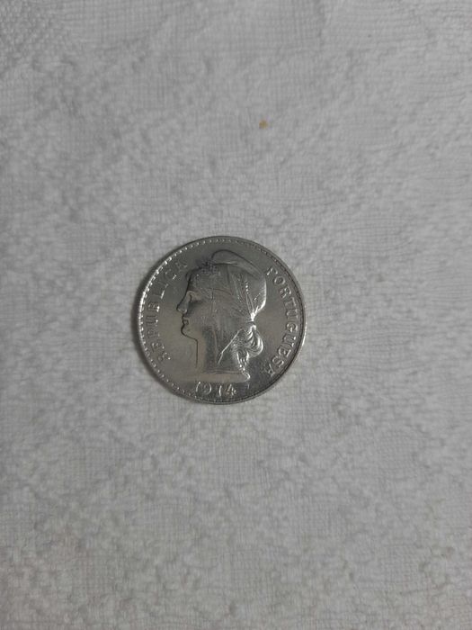 Moeda prata 1914 de 50 centavos