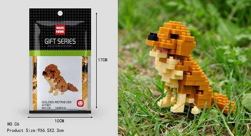 Klocki Pies Piesek Golden Retriever Prezent Gift Figurka