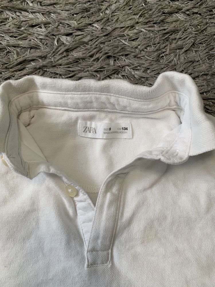 Koszulka polo tshirt dziecięca chłopięca ZARA biała