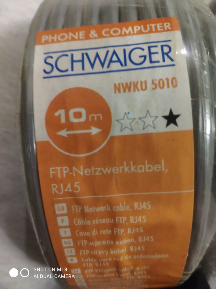 kabel sieciowy FTP 10m RJ45 SCHWAIGER niemieckie nowe