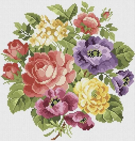Алмазная вышивка «Вальс цветов»062-ST-S 30*30 cm на подрамнике