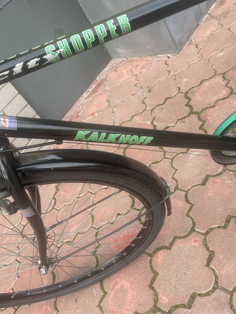 Rower KALKHOFF czarny z zielonymi elementami