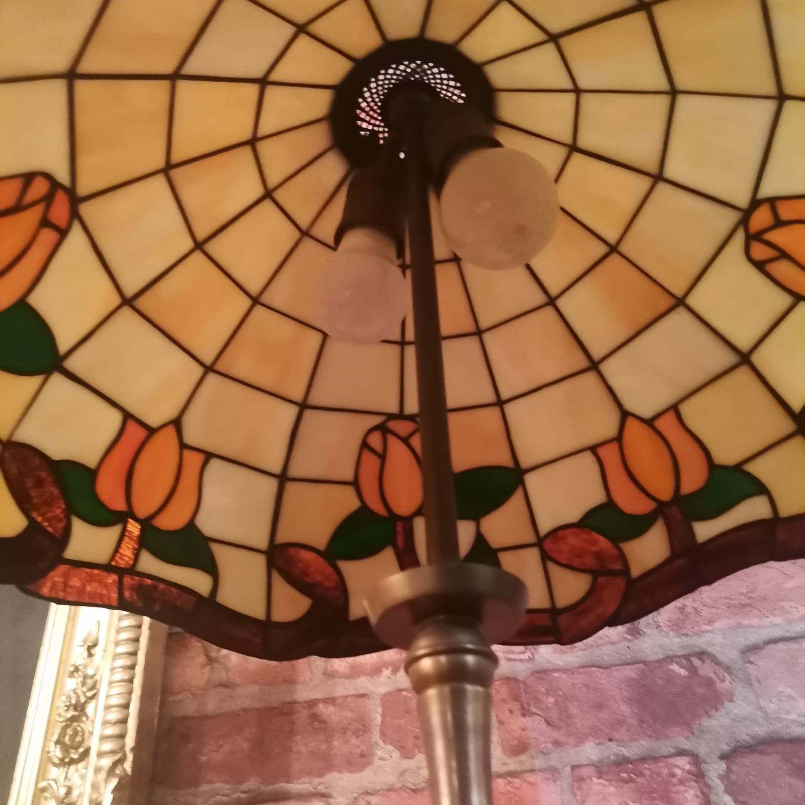 Lampa Witrażowa Podłogowa Tulipan