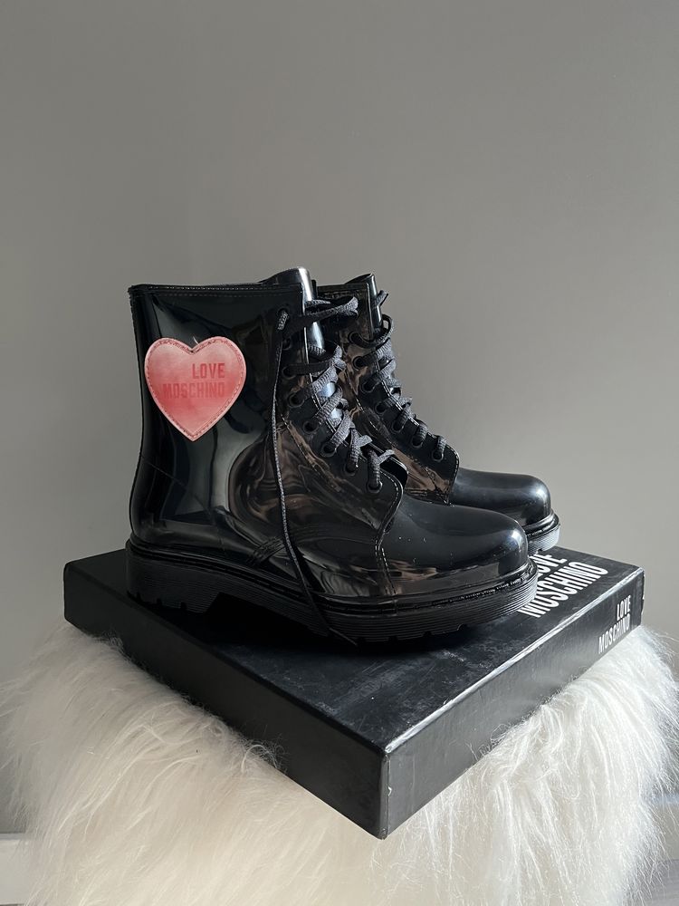Kalosze botki czarne love rain Love Moschino 37