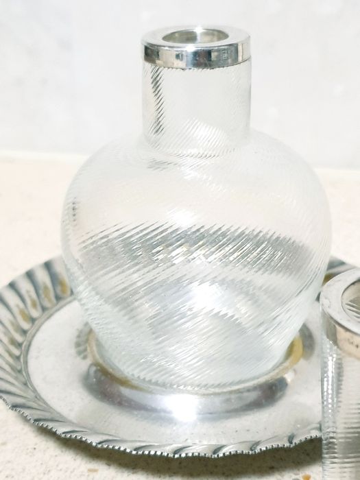 Rara, pequena antiga garrafa de mesa de cabeceira WMF para medicina