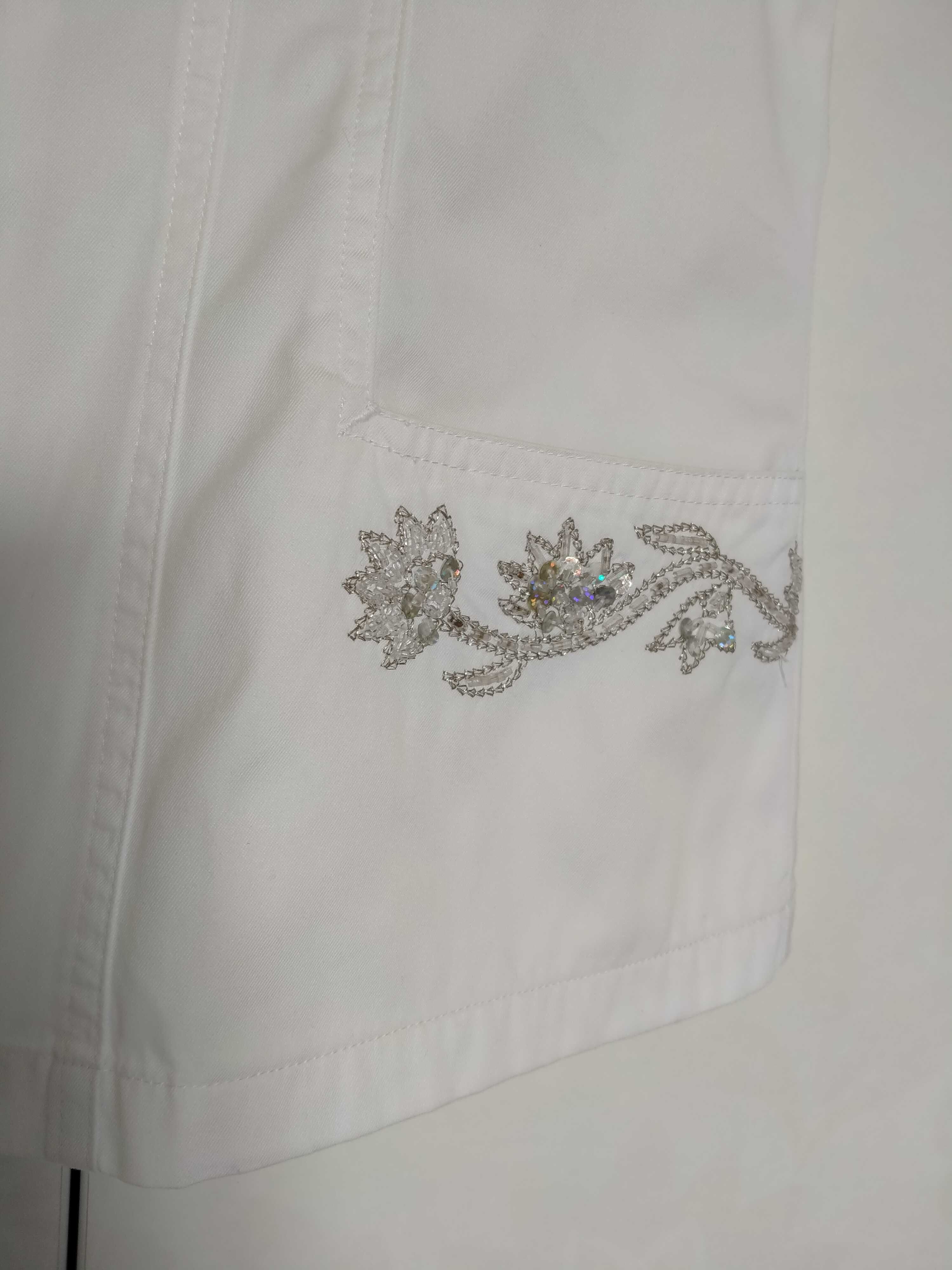 вишиванка блуза-жакетик з білого котону р48