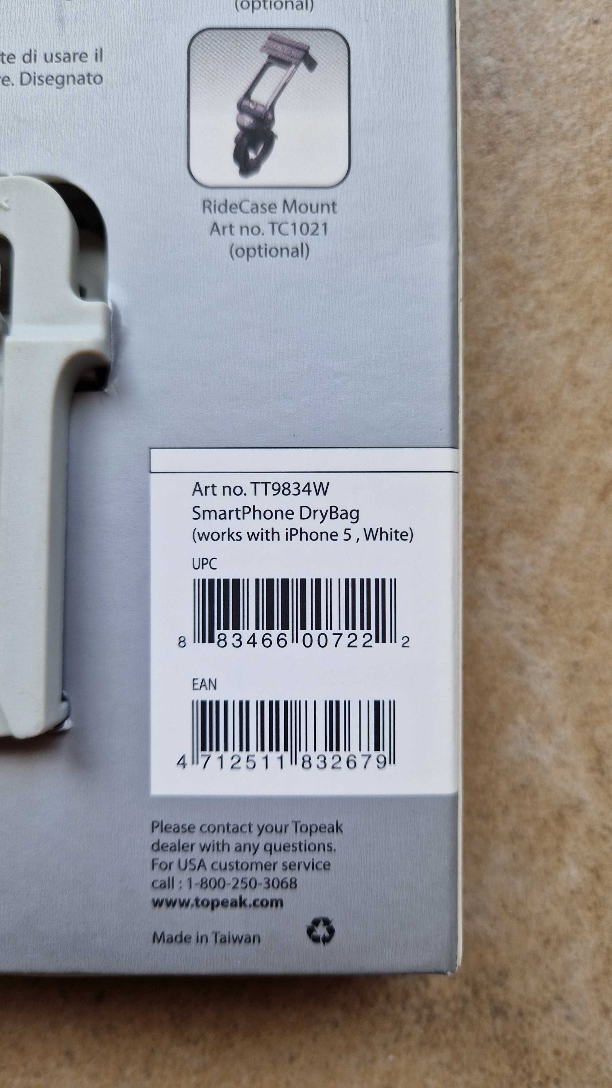 Pokrowiec etui na telefon Topeak iphone 5 drybag biały