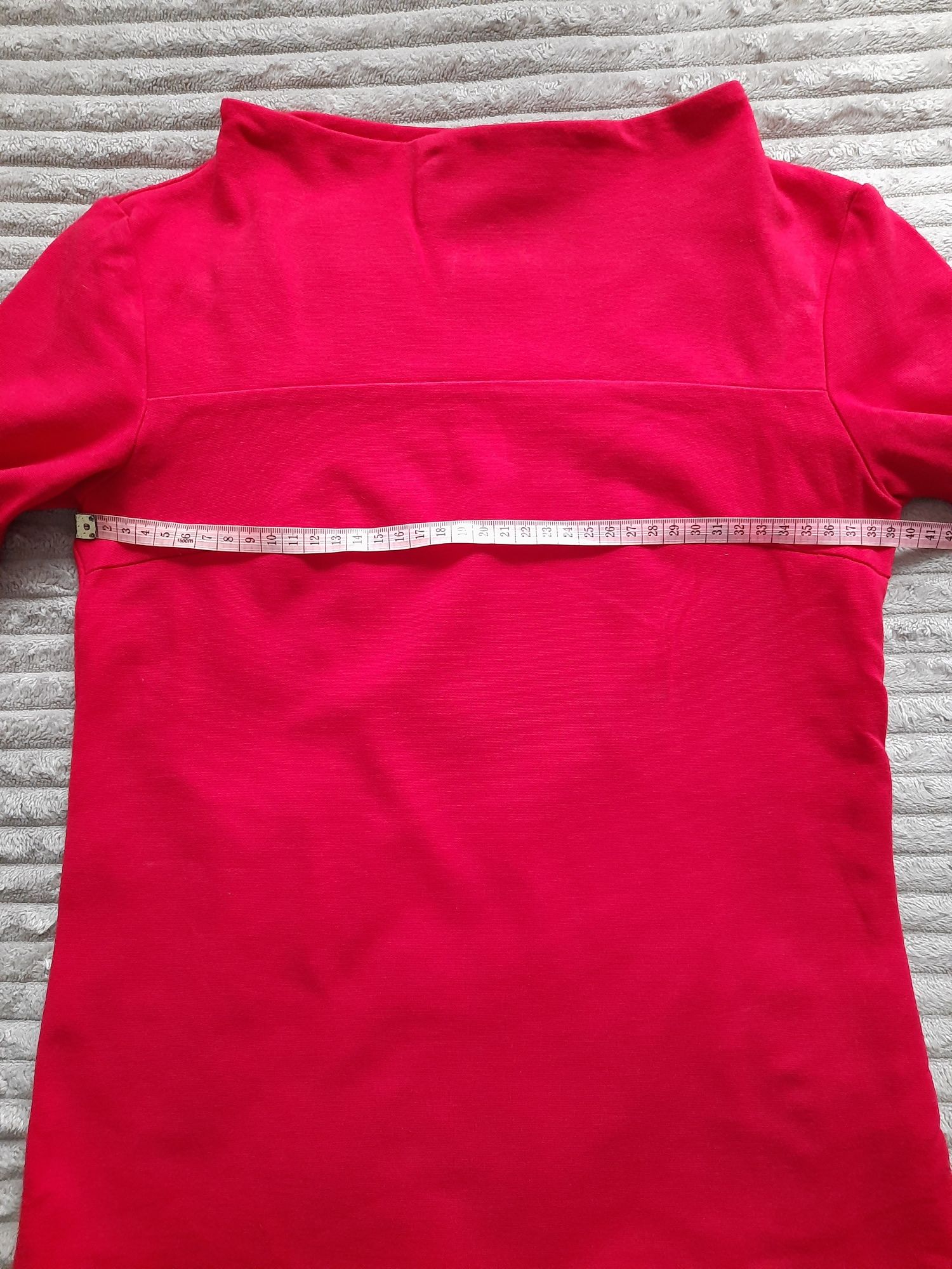 Bluzka półgolf czerwona długi rękaw XS 34