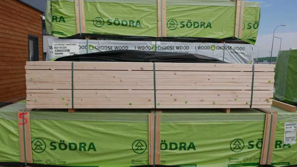 Kantówka, drewno konstrukcyjne świerk C24 45x145mm Södra TANIO DOSTAWA