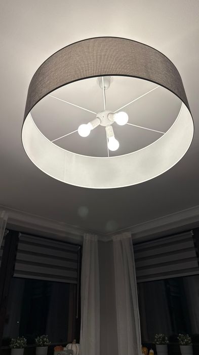 Lampa sufitowa szara modna wisząca