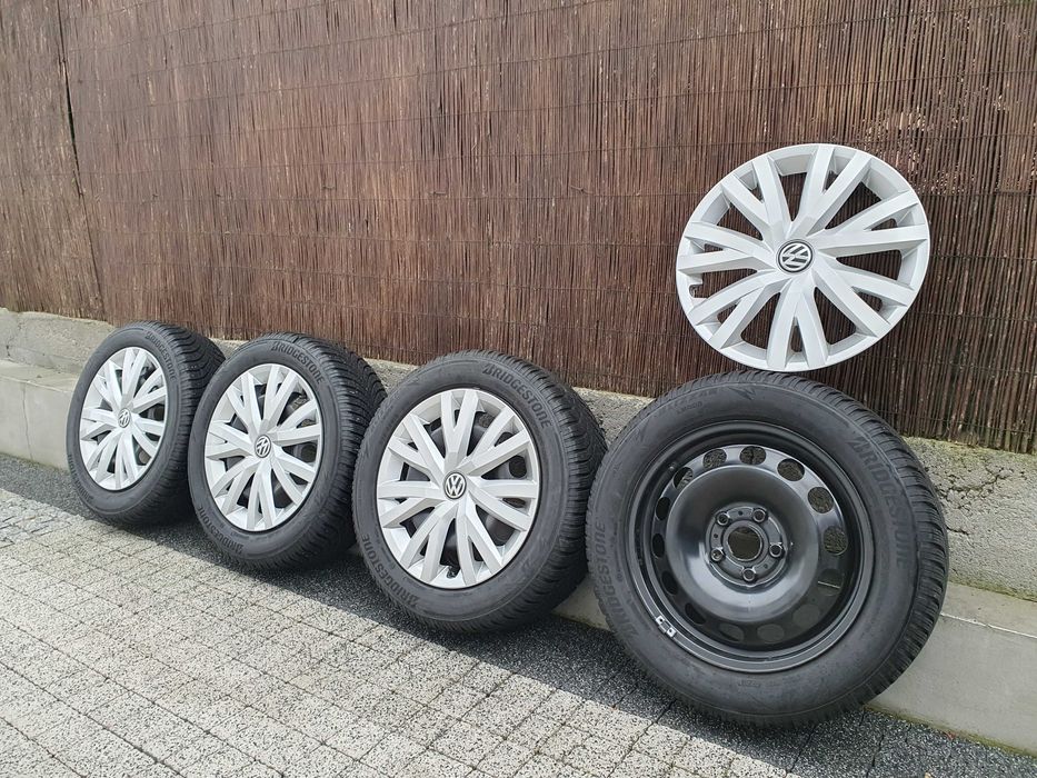 4x Oryginalne koła 16-stki VW 205/55/16 91H Bridgestone 7,5mm 2020r.