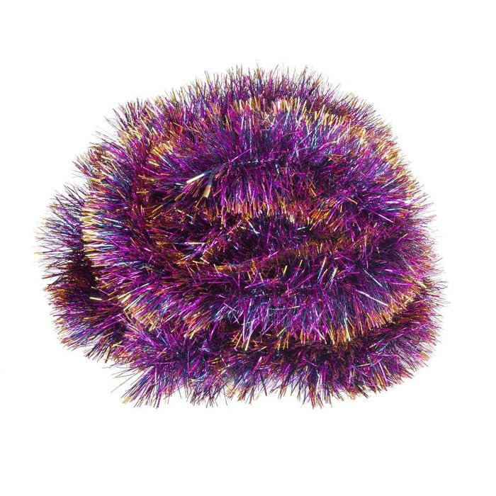 Łańcuch choinkowy kolorowy puszysty girlanda długi 6 metrów 7 cm