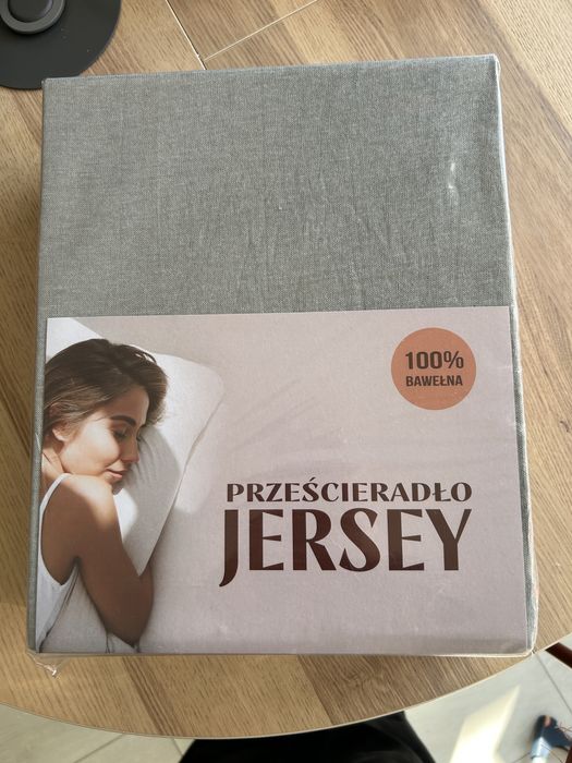 Przescieradło z gumką  jasnoszare jersey 100% bawełna cotton