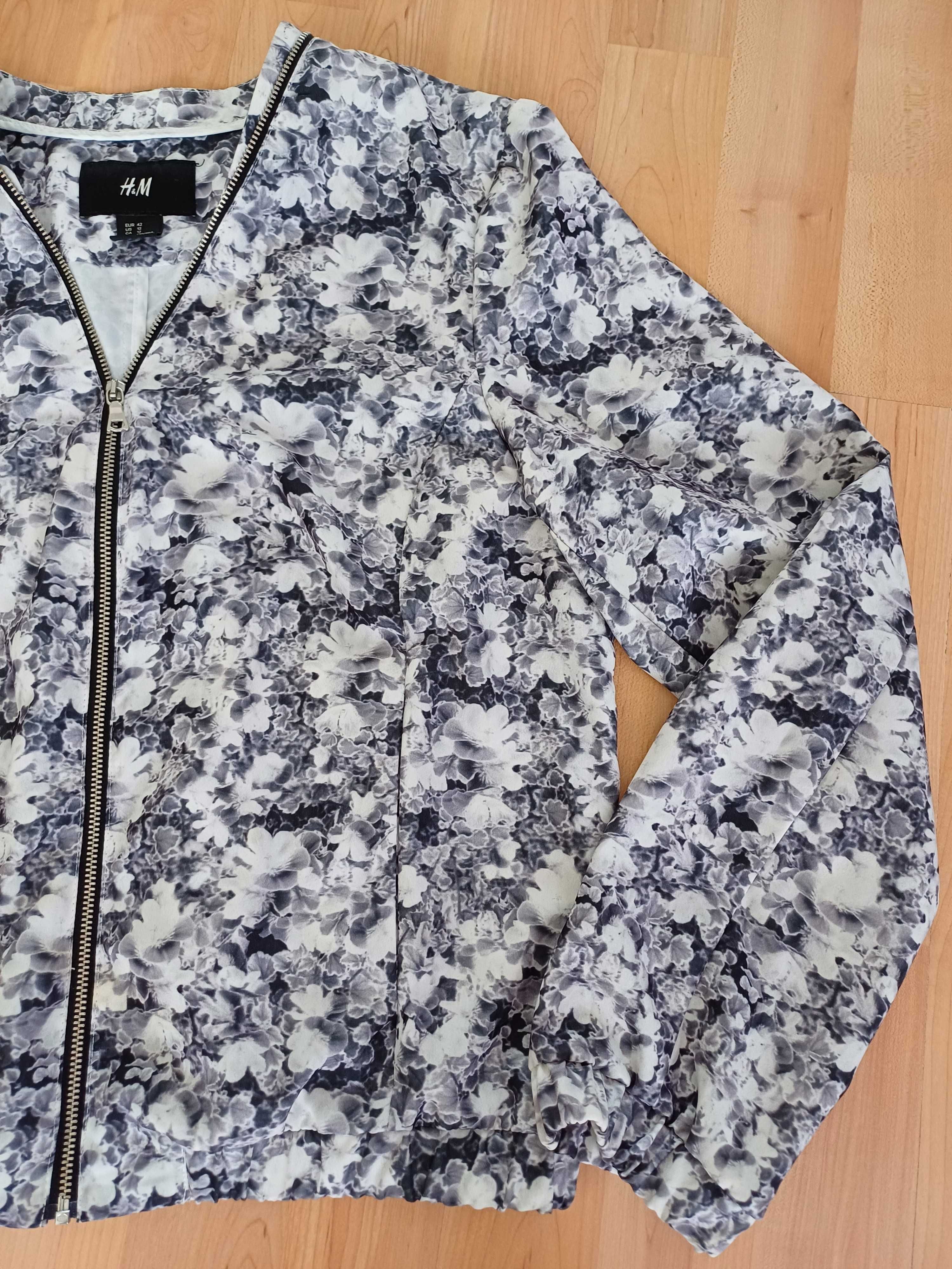 Bluza damska kurtka cienka żakiet na zamek na długi rękaw HM 42/XL