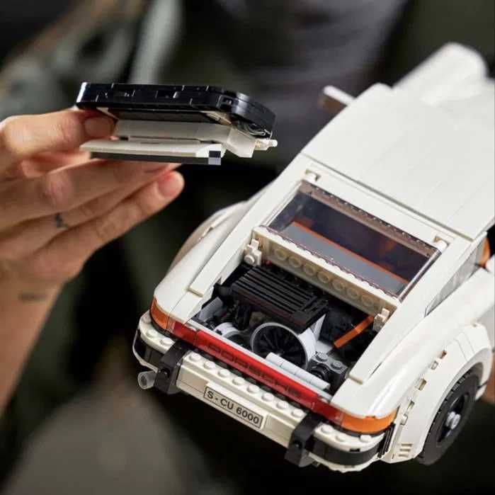 Конструктор білий автомобіль Porsche Vintage ,схожий на Lego