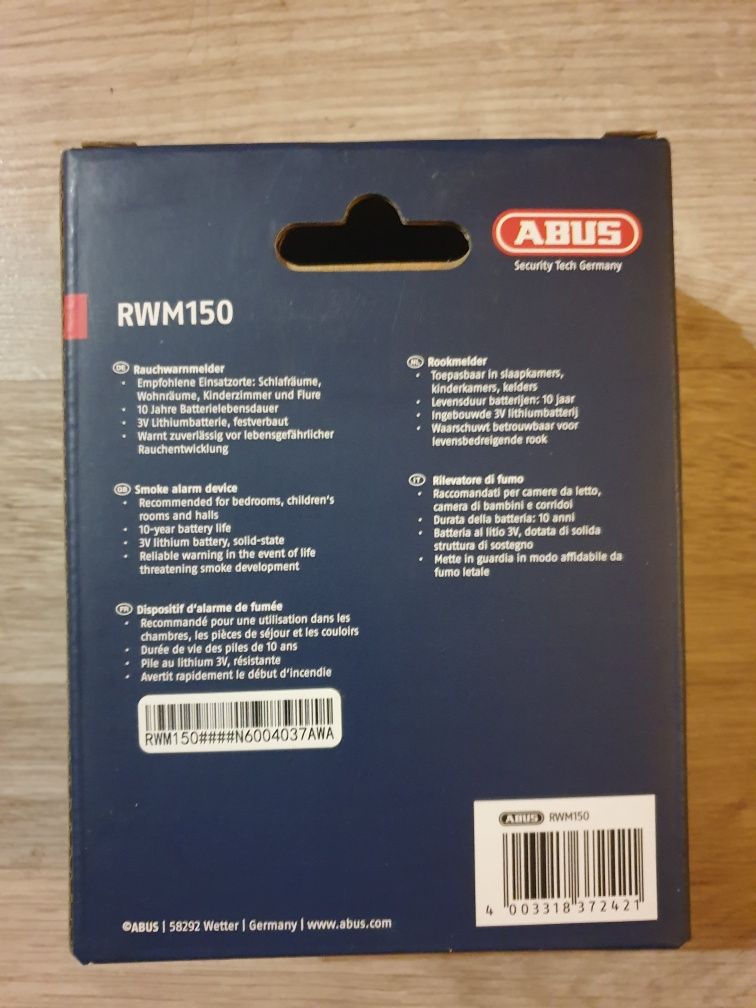Abus RWM150 Czujnik detektor dymu biały
