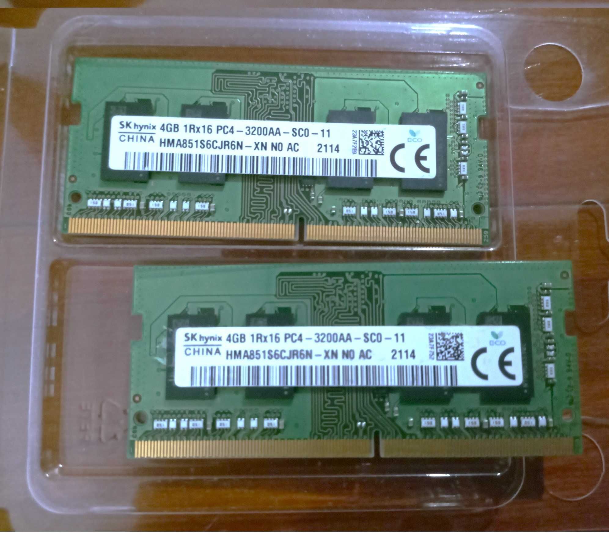 2 Memorias RAM 4GB ddr4 3200 mhz