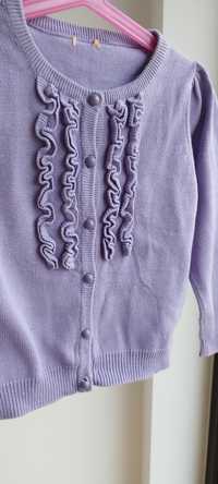 Sweterek zapinany na guziki lawendowy to 110- 116