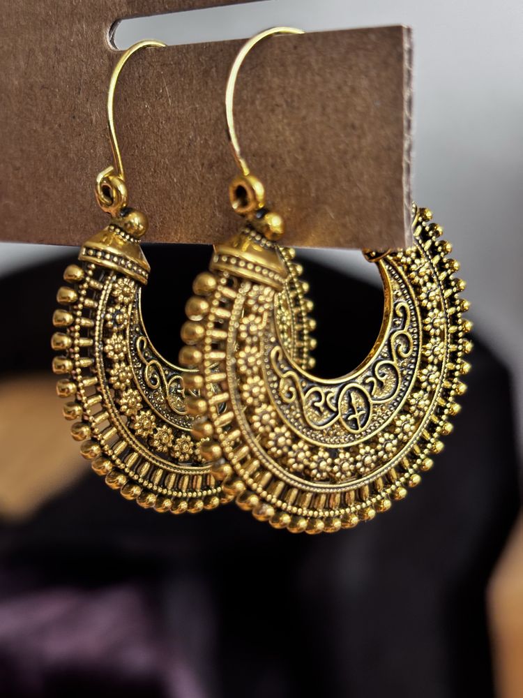 Nowe metalowe kolczyki boho etno